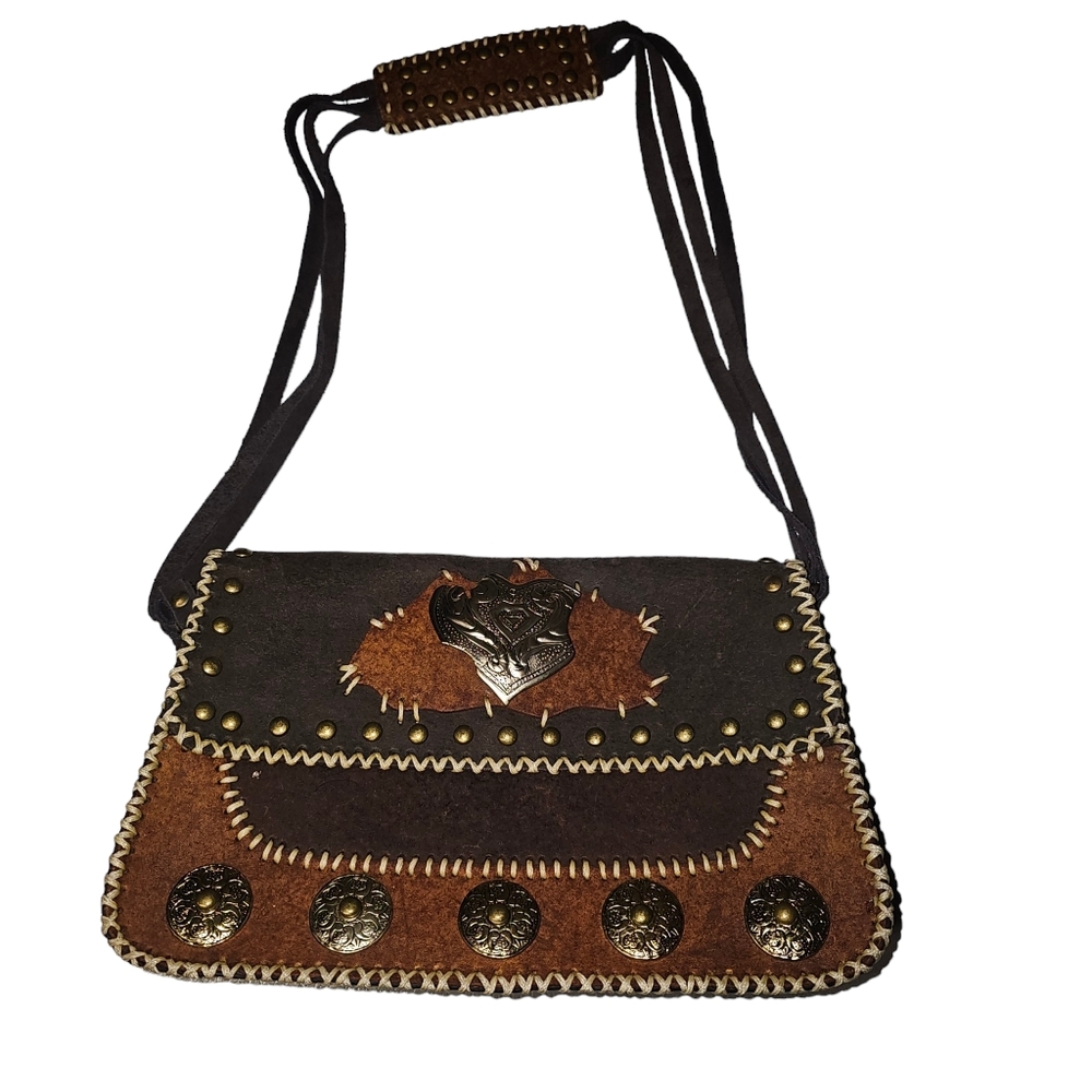 Embellished Leather Western Purse Small Shoulder Bag